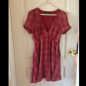 Lulus XS red plaid summer dress